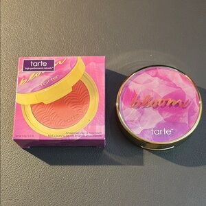 Tarte Bloom Pink Blush Compact with Swirled Design NIB